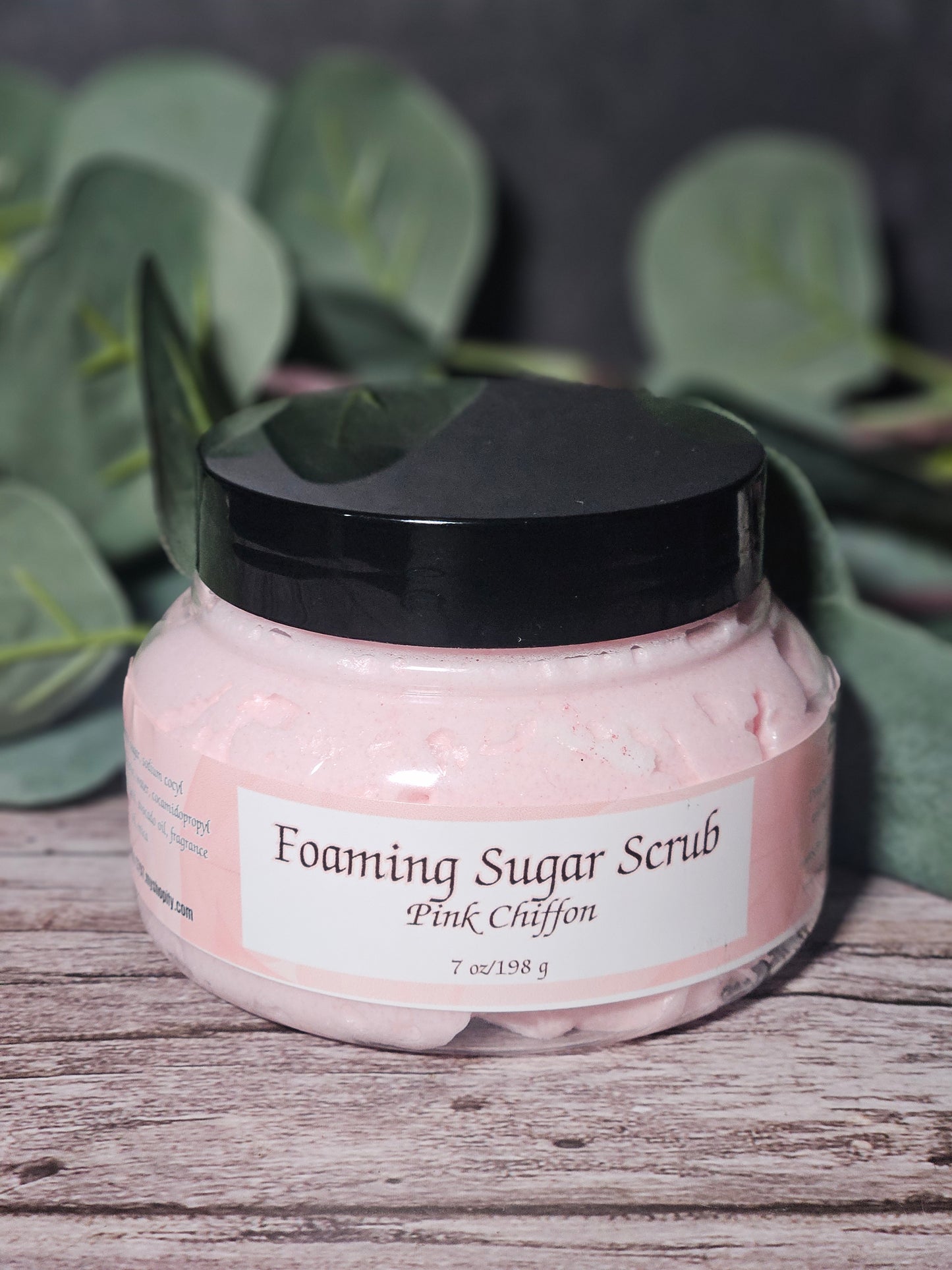 Foaming Sugar Scrub – Pink Chiffon – Exfoliate & Hydrate with Sweet Raspberry & Cotton Blossom