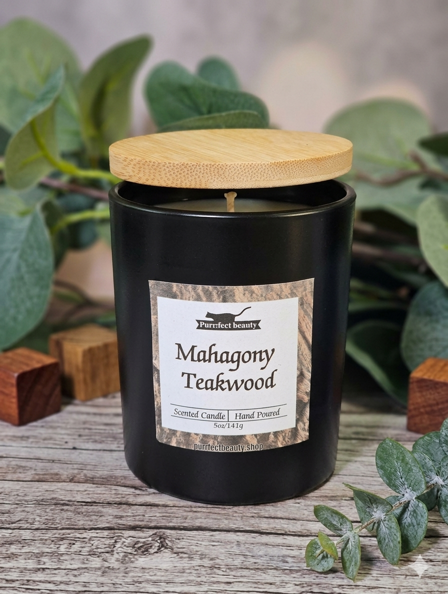 Mahogany Teakwood Candle | Woodsy Mahogany & Cedar Scented Candle