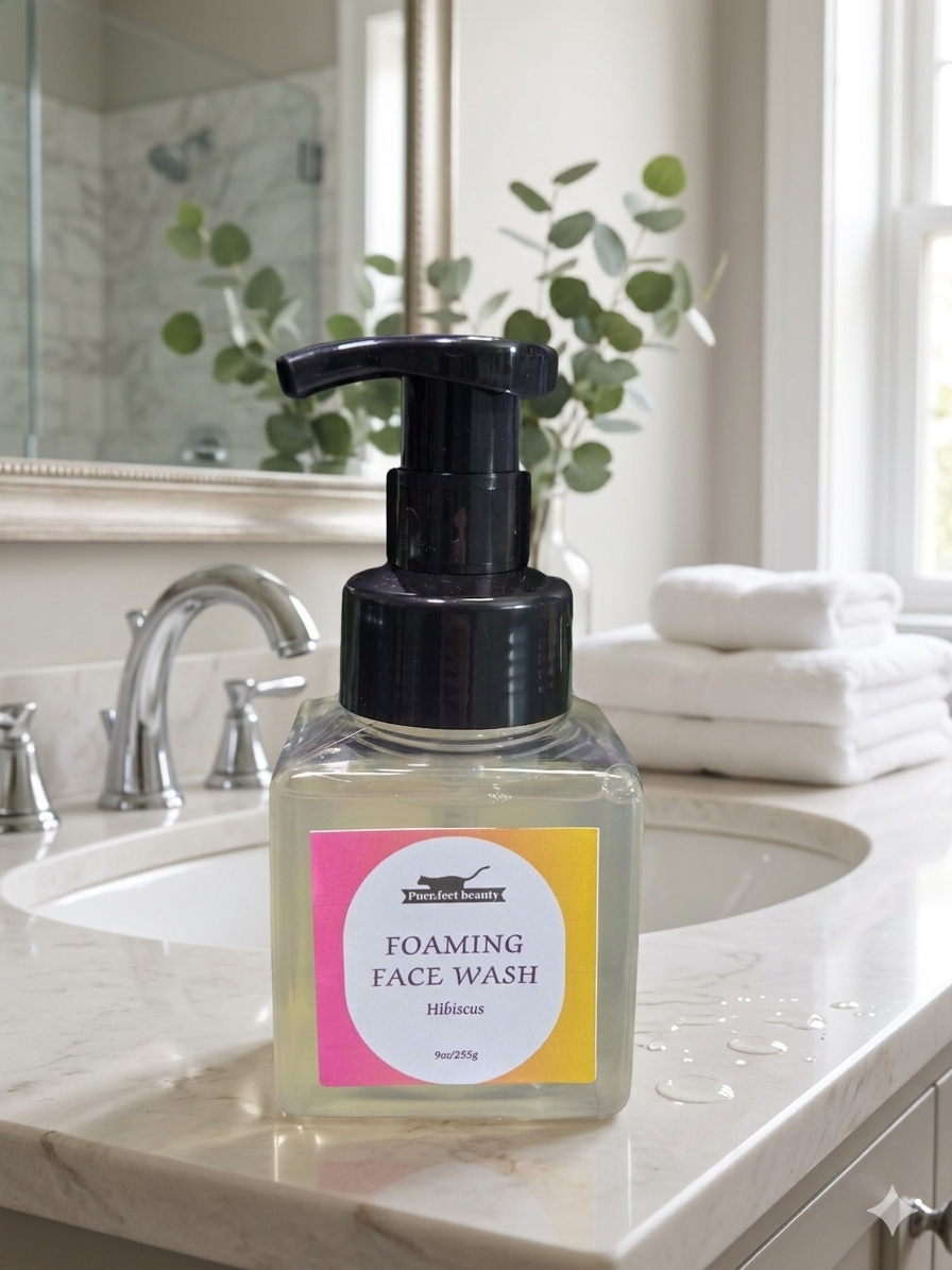 Hibiscus Foaming Face Wash – Gentle Hydrating Cleanser for All Skin Types