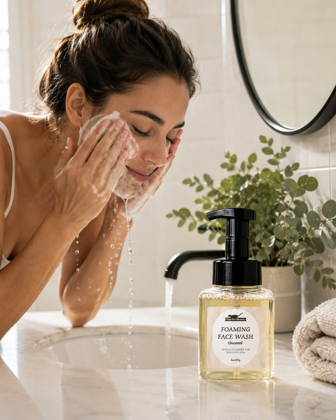 Gentle Foaming Face Wash for Sensitive Skin | Hydrating Aloe & Panthenol Cleanser