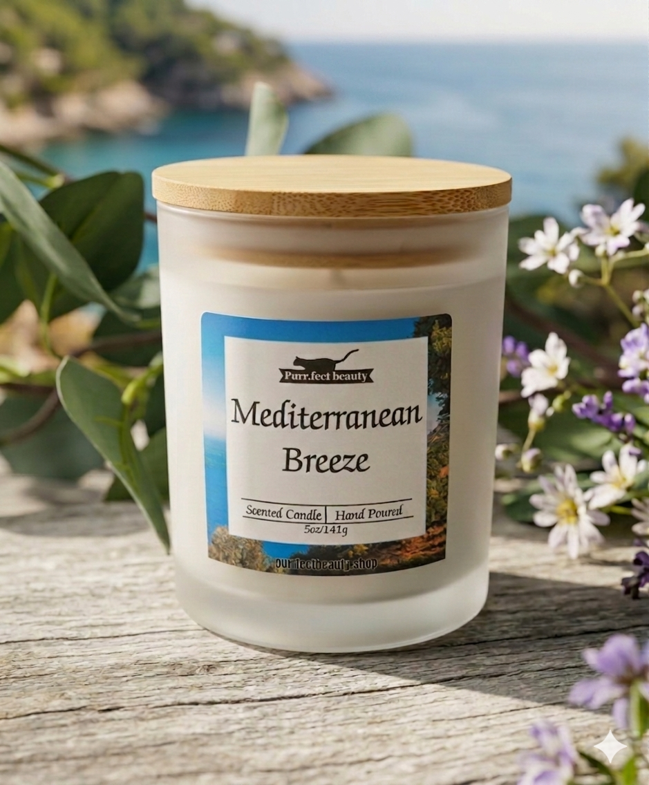 Mediterranean Breeze Candle – Fresh Marine Citrus Scent with Bergamot, Lemon & Musk