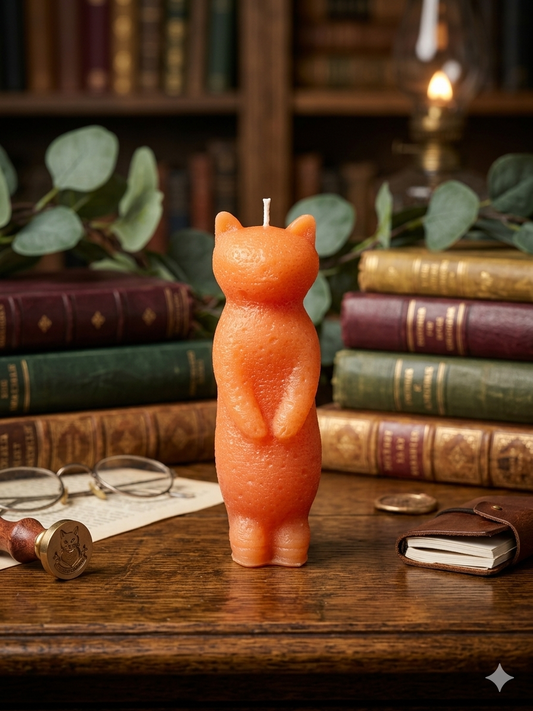 Orange Clove Cat Candle | Hand-Poured Cat-Shaped Scented Candle
