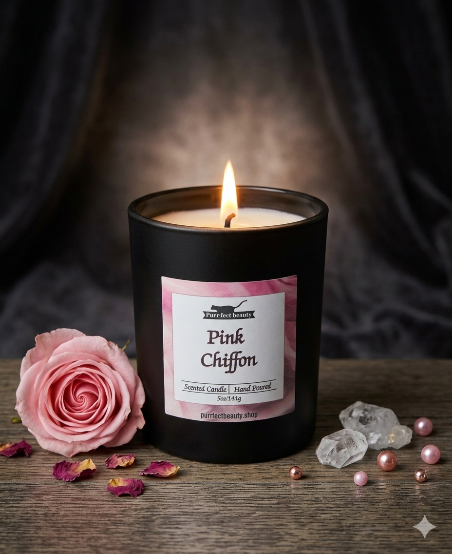 Pink Chiffon Candle – Soft Floral & Fruity Home Fragrance