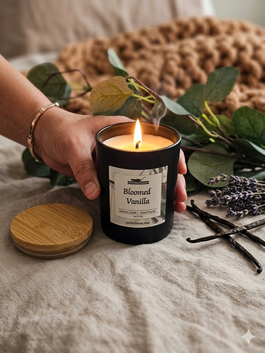 Bloomed Vanilla Candle | Vanilla & Lavender Hand-Poured Candle