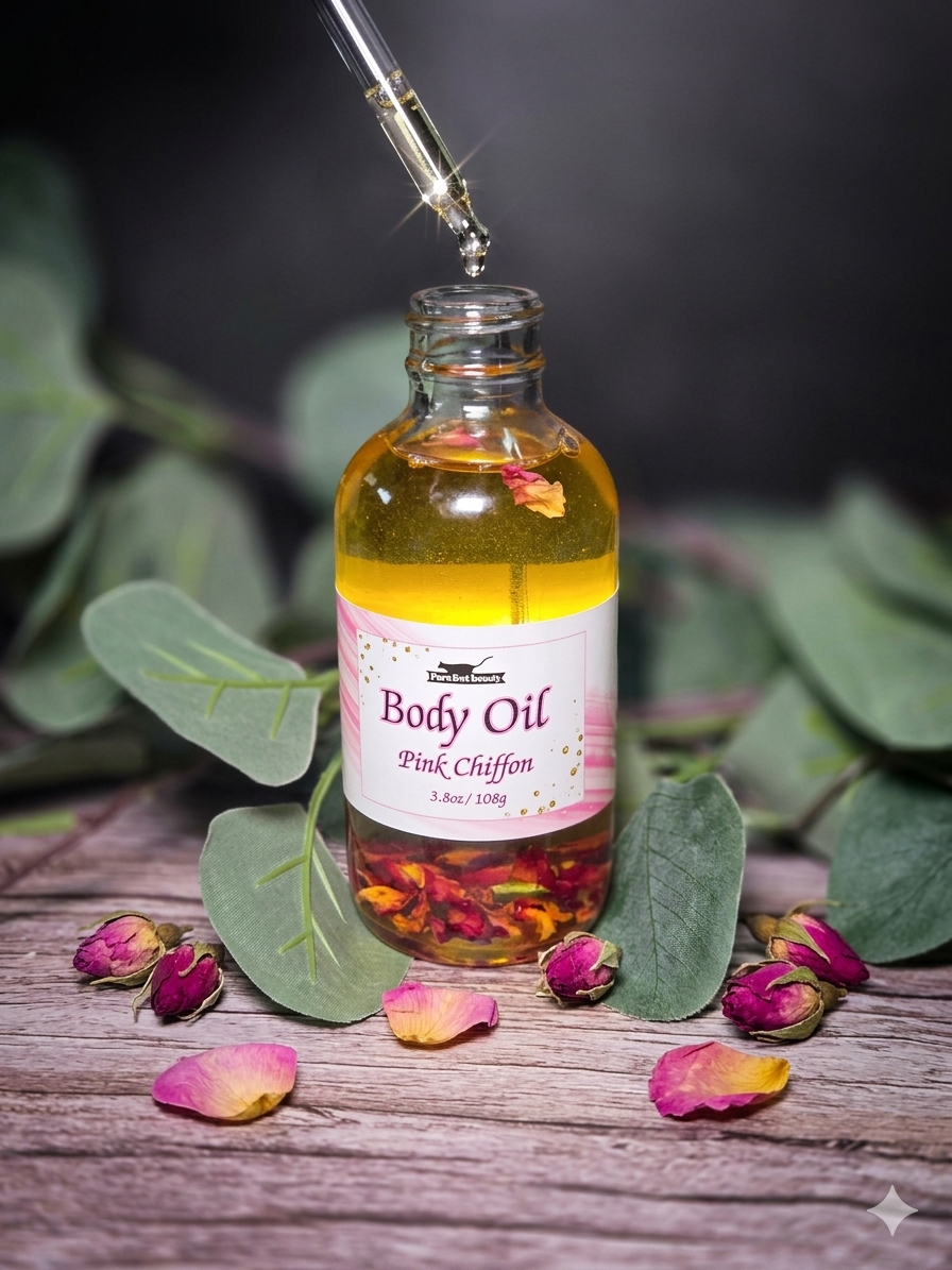 Pink Chiffon Body Oil – Hydrating Body Oil with Vanilla & Floral Notes