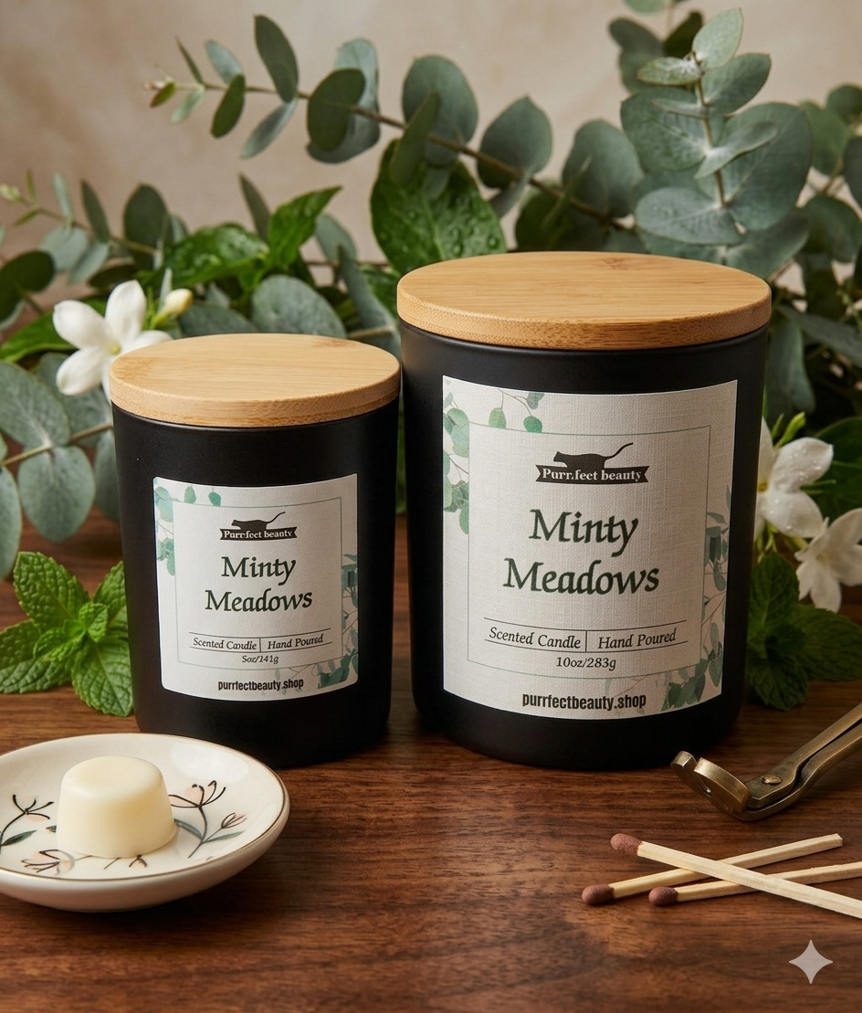 Minty Meadows Candle | Mint & Eucalyptus Scented Candle