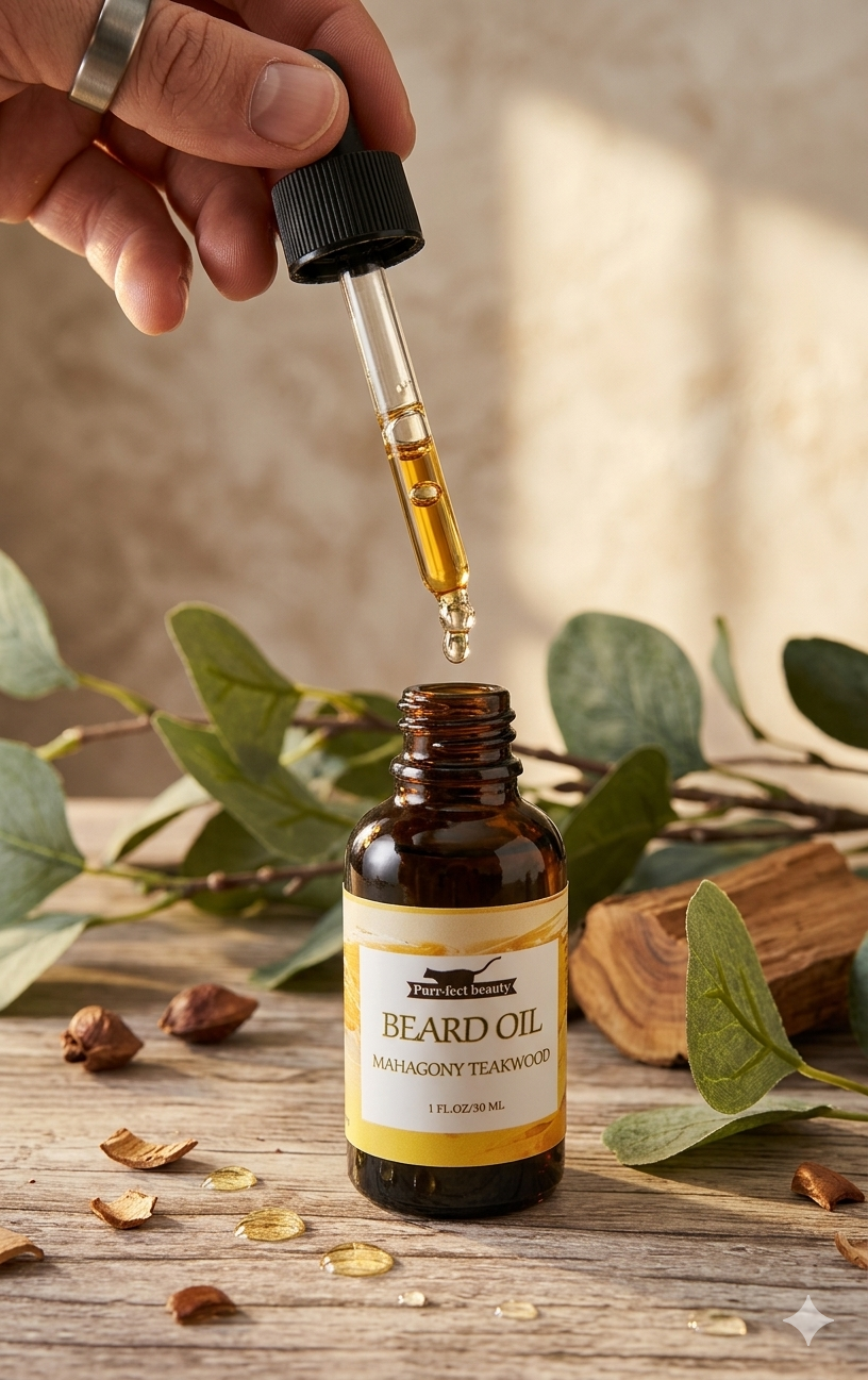 Mahogany Teakwood Beard Oil – Hydrating & Softening Beard Conditioner for Men