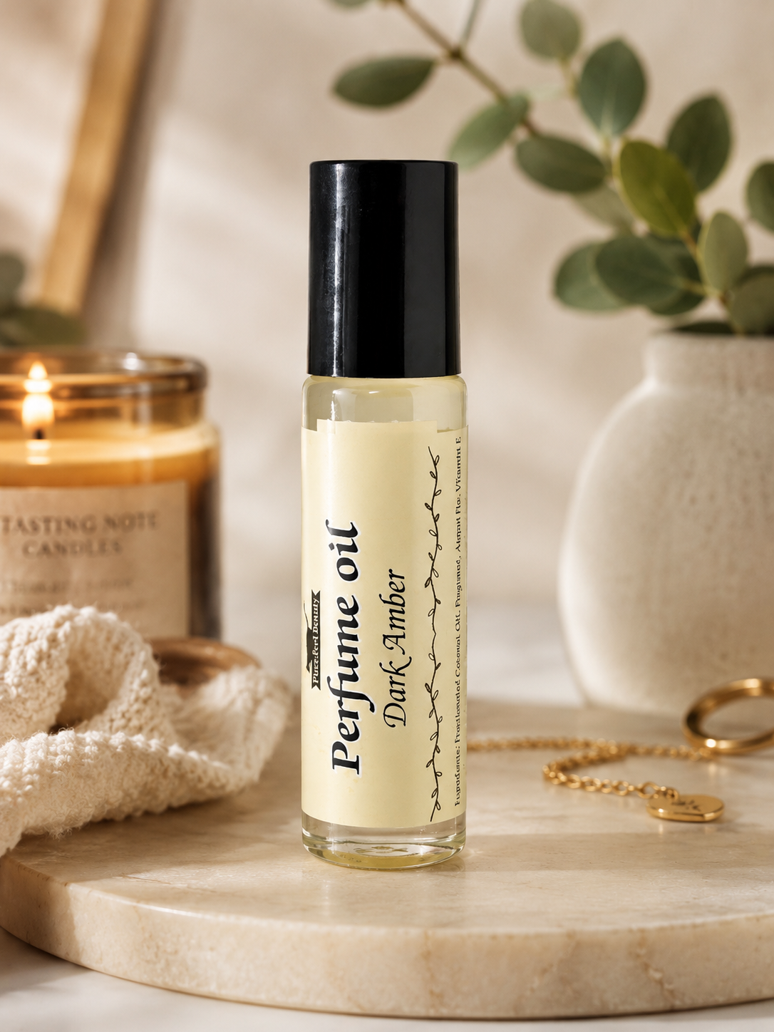 Dark Amber Perfume Oil Roll-On | Floral Lavender Amber Perfume Oil
