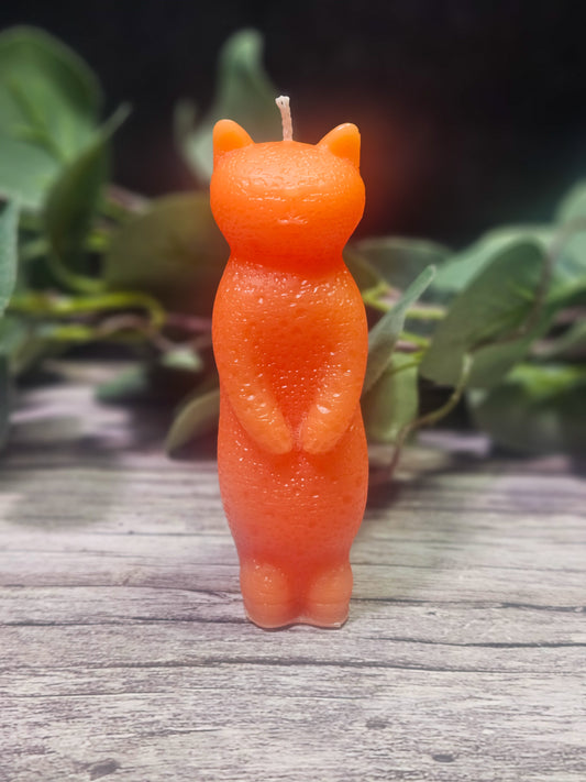 Orange Clove Cat Candle – Hand-Poured, Cozy Citrus & Spice