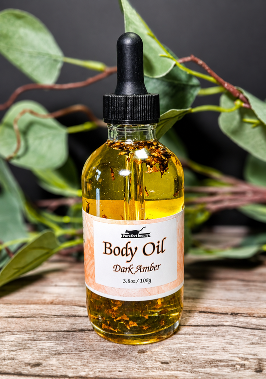Dark Amber Body Oil | Moisturizing Oil with Lavender & Amber Fragrance