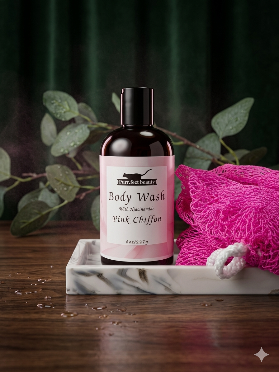 Pink Chiffon Body Wash – Hydrating Niacinamide Shower Gel | Gentle Foaming Cleanser