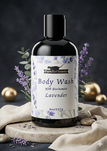 Lavender Natural Body Wash for Dry Skin with Niacinamide