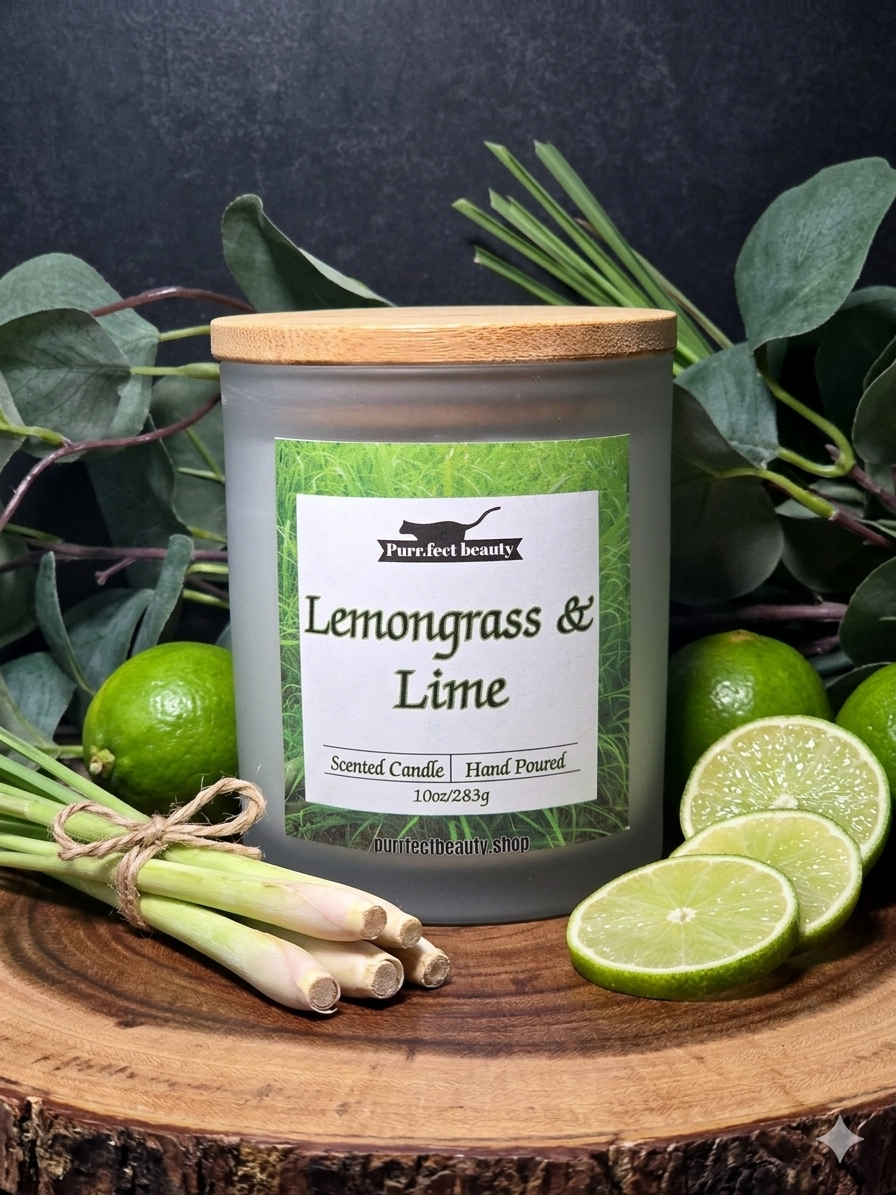 Lemongrass & Lime Candle | Fresh Citrus Herbal Scented Candle