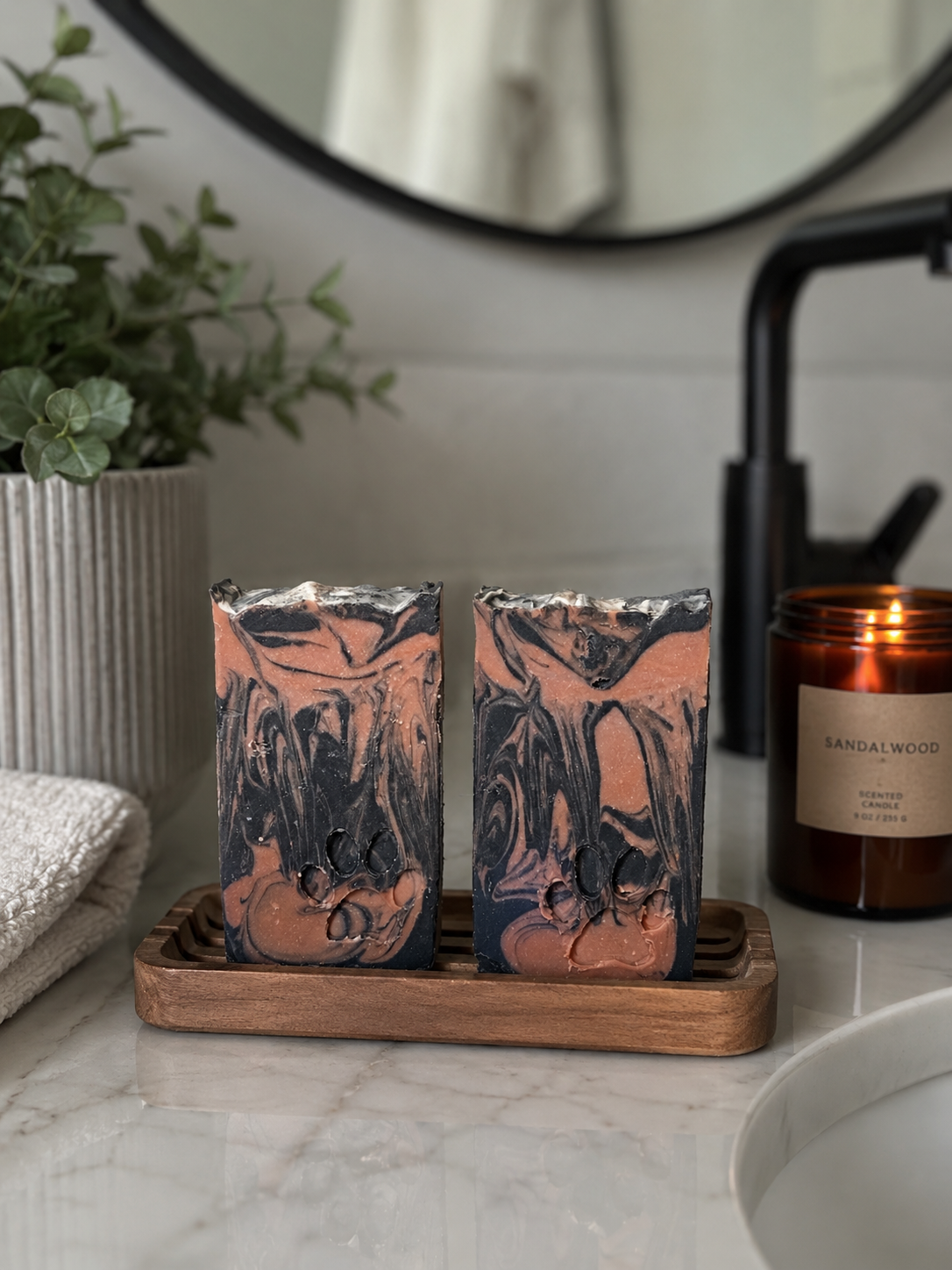 Mahogany Teakwood Handmade Soap | Woodsy Cedar & Oak Scent