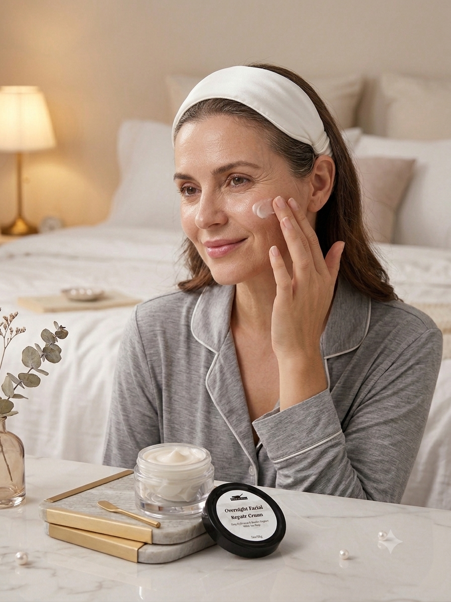 Overnight Facial Repair Cream | Niacinamide & Panthenol Night Moisturizer