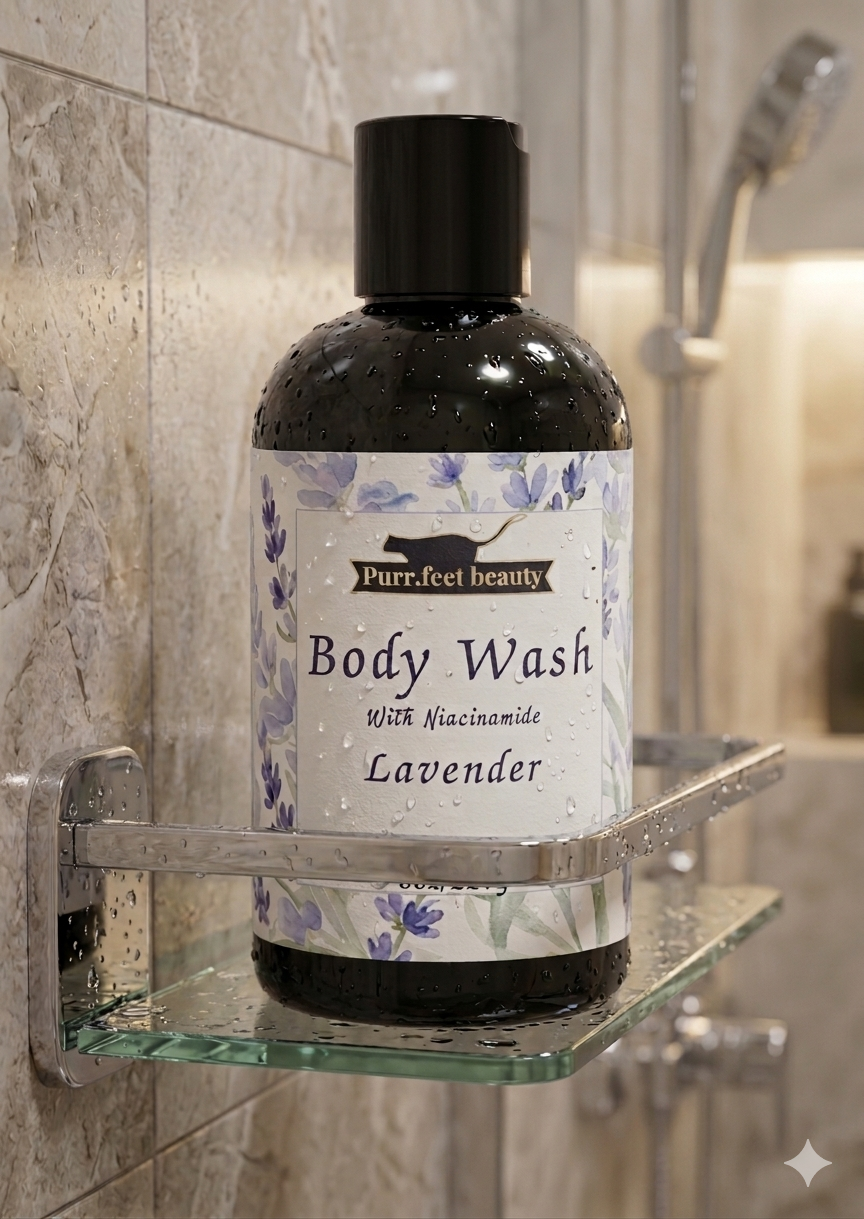Lavender Natural Body Wash for Dry Skin with Niacinamide