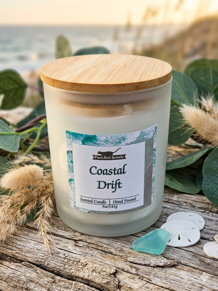 Coastal Drift Candle – Fresh Ocean Breeze Scent with Citrus & Sea Salt