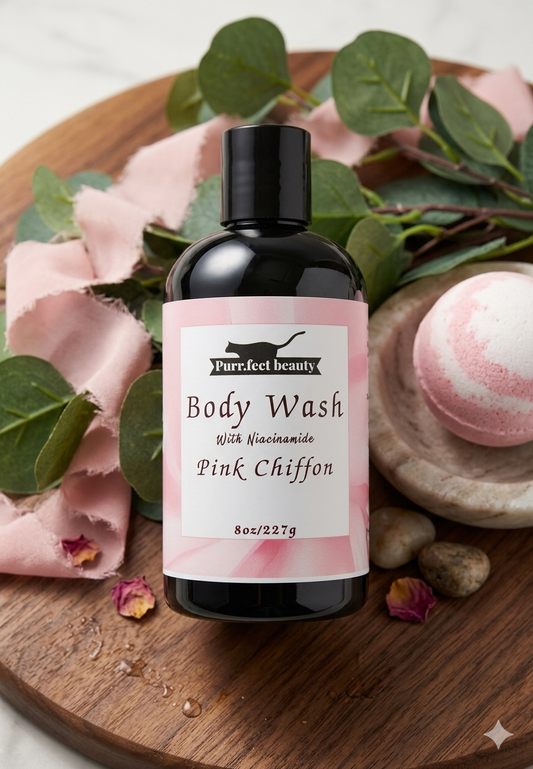 Pink Chiffon Body Wash – Hydrating Niacinamide Shower Gel | Gentle Foaming Cleanser