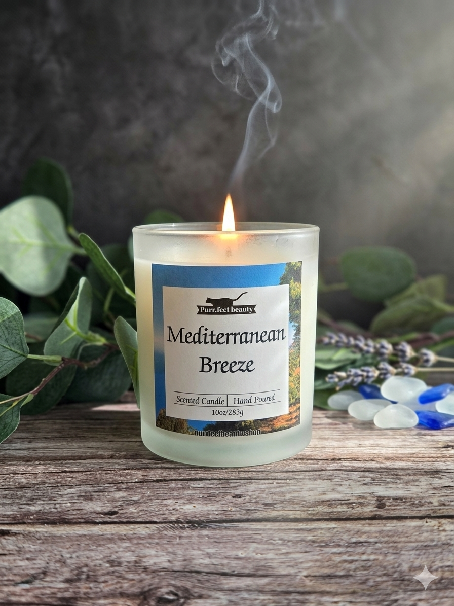 Mediterranean Breeze Candle – Fresh Marine Citrus Scent with Bergamot, Lemon & Musk