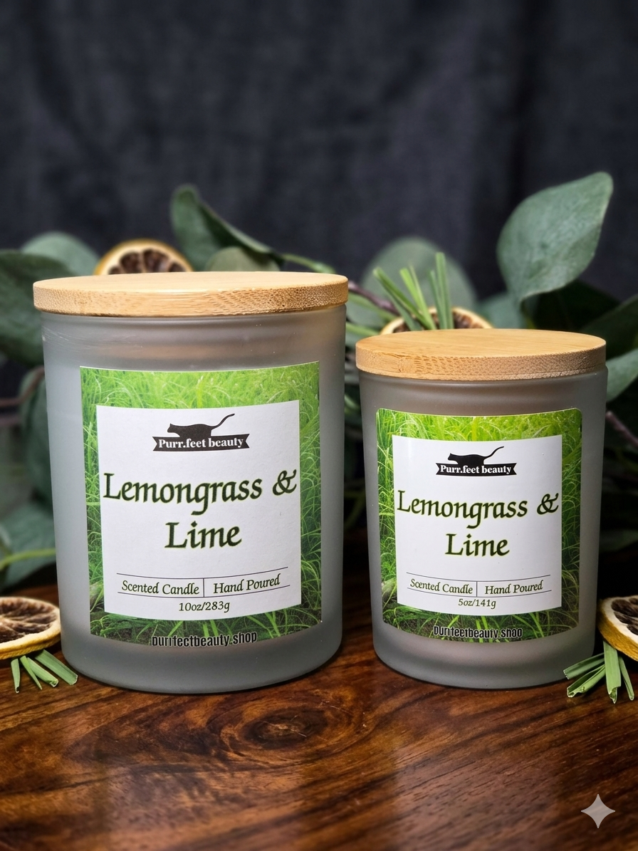 Lemongrass & Lime Candle | Fresh Citrus Herbal Scented Candle
