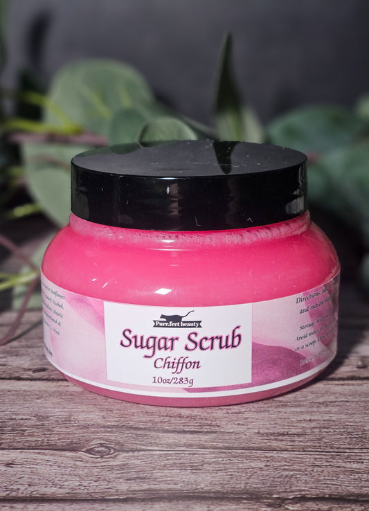 Pink Chiffon Sugar Scrub – Floral & Sweet Exfoliating Body Scrub