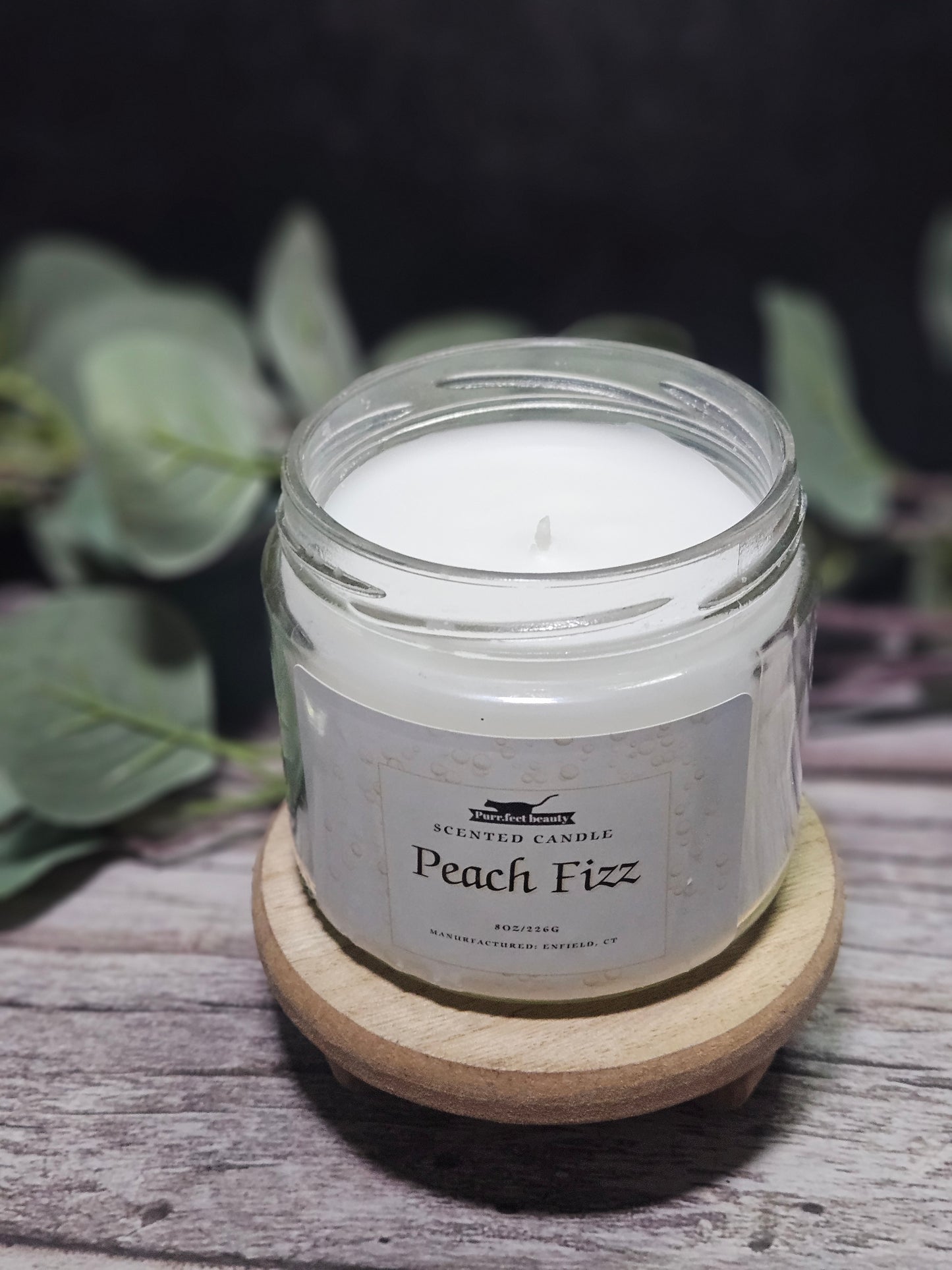 Peach Fizzy Candle – White Peach, Orange & Champagne Scented Candle