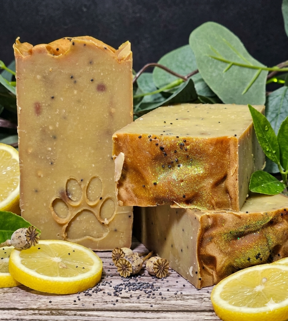 Lemon Poppy Seed Soap Bar | Exfoliating Lemon Soap