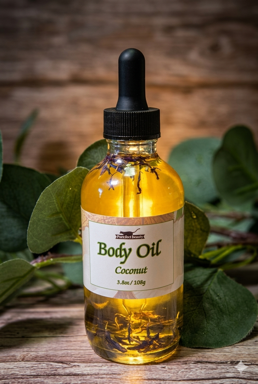 Coconut Body Oil | Lightweight Hydrating Glow Oil with Jojoba & Vitamin E