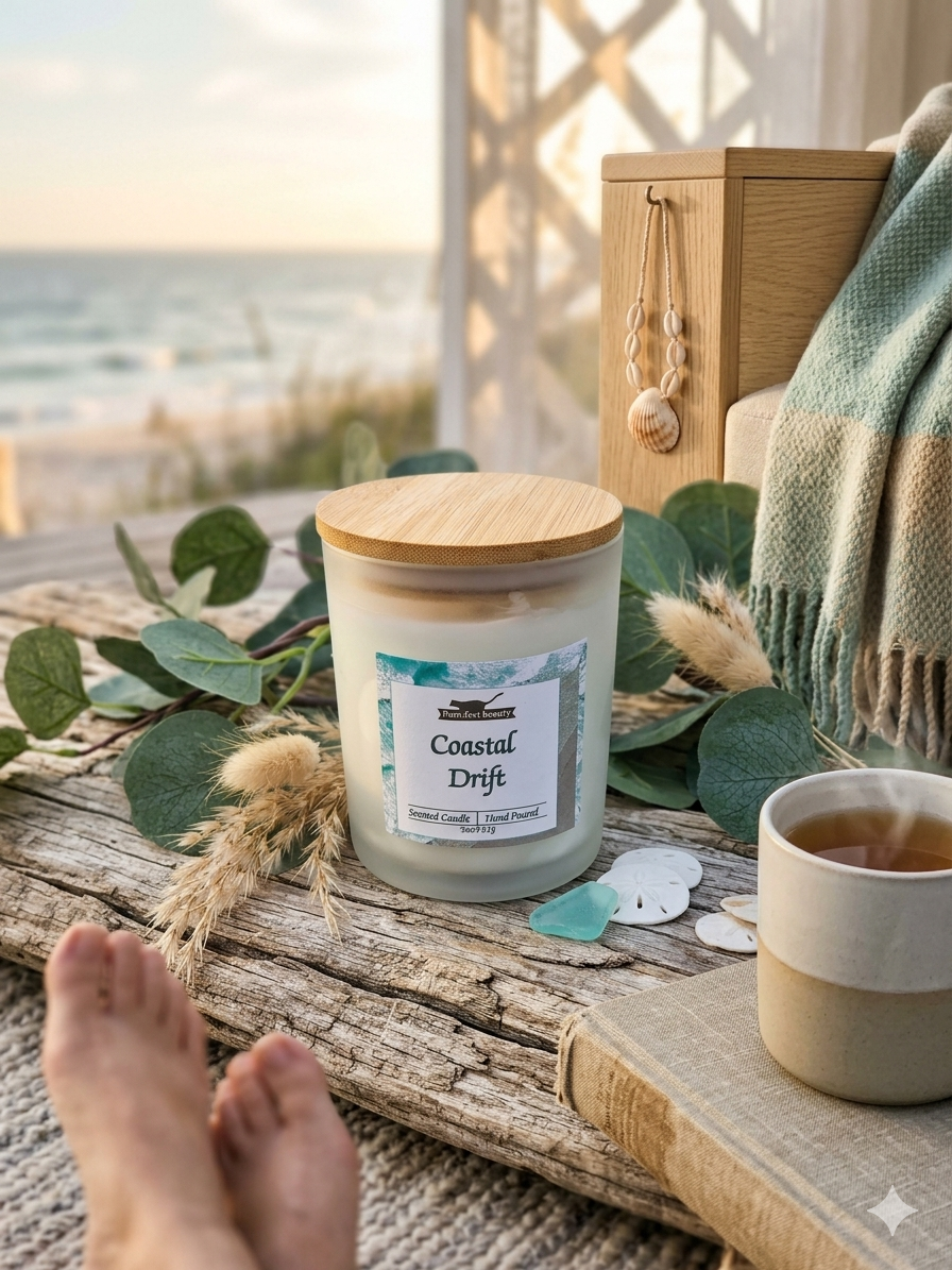 Coastal Drift Candle – Fresh Ocean Breeze Scent with Citrus & Sea Salt