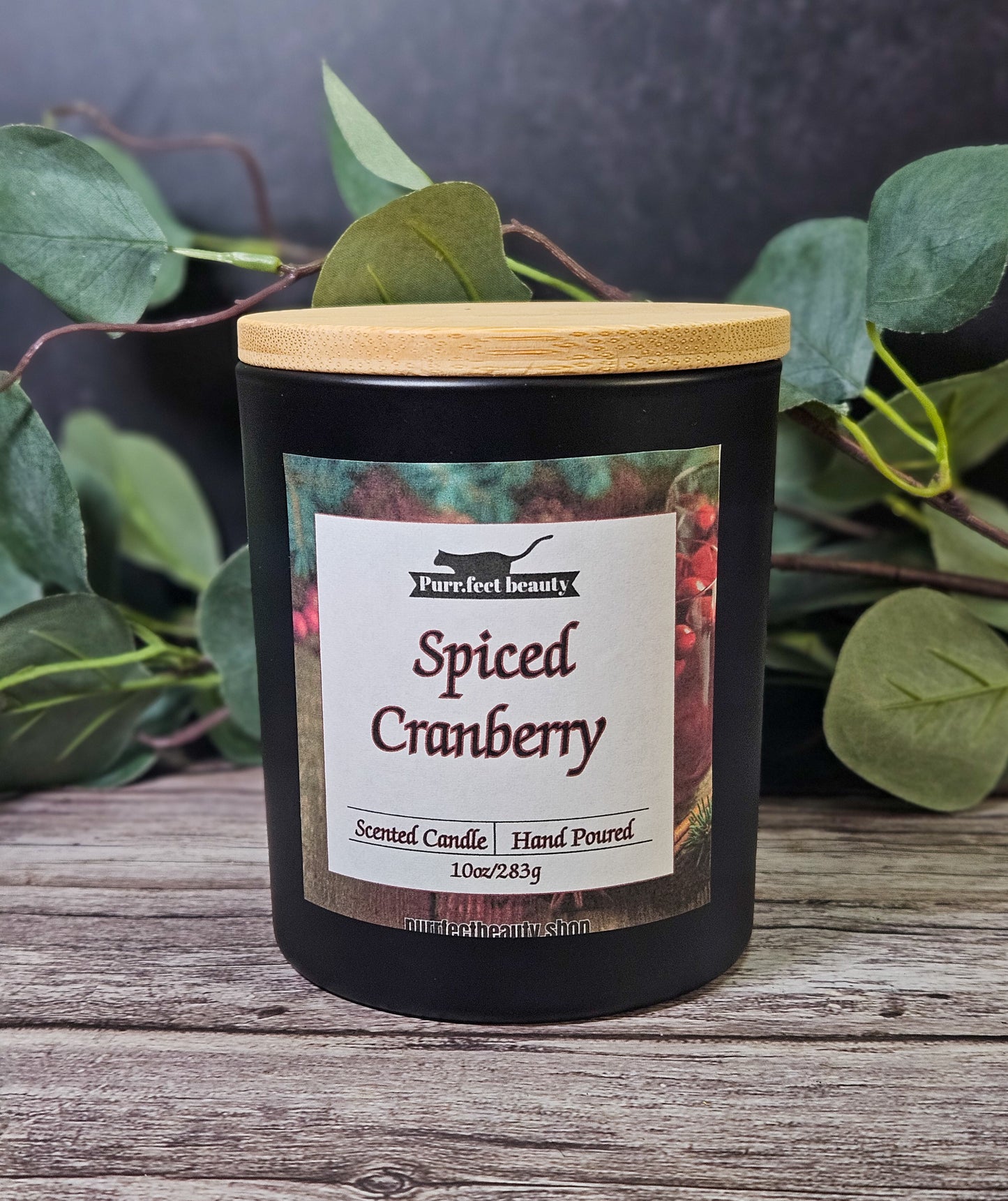 Spiced Cranberry Candle – Warm Cinnamon, Orange Zest & Bayberry Woods | Holiday Scented Candle