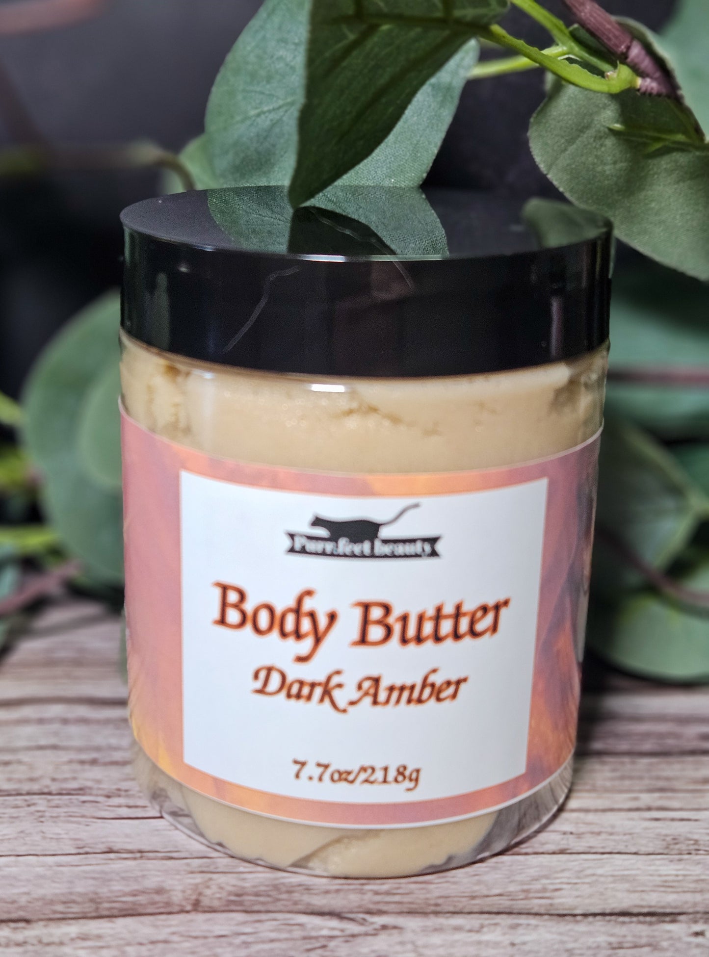 Dark Amber Whipped Body Butter – Luxurious Moisturizer with Shea, Mango & Cocoa Butters | Warm Amber, Lavender & Musk Scent