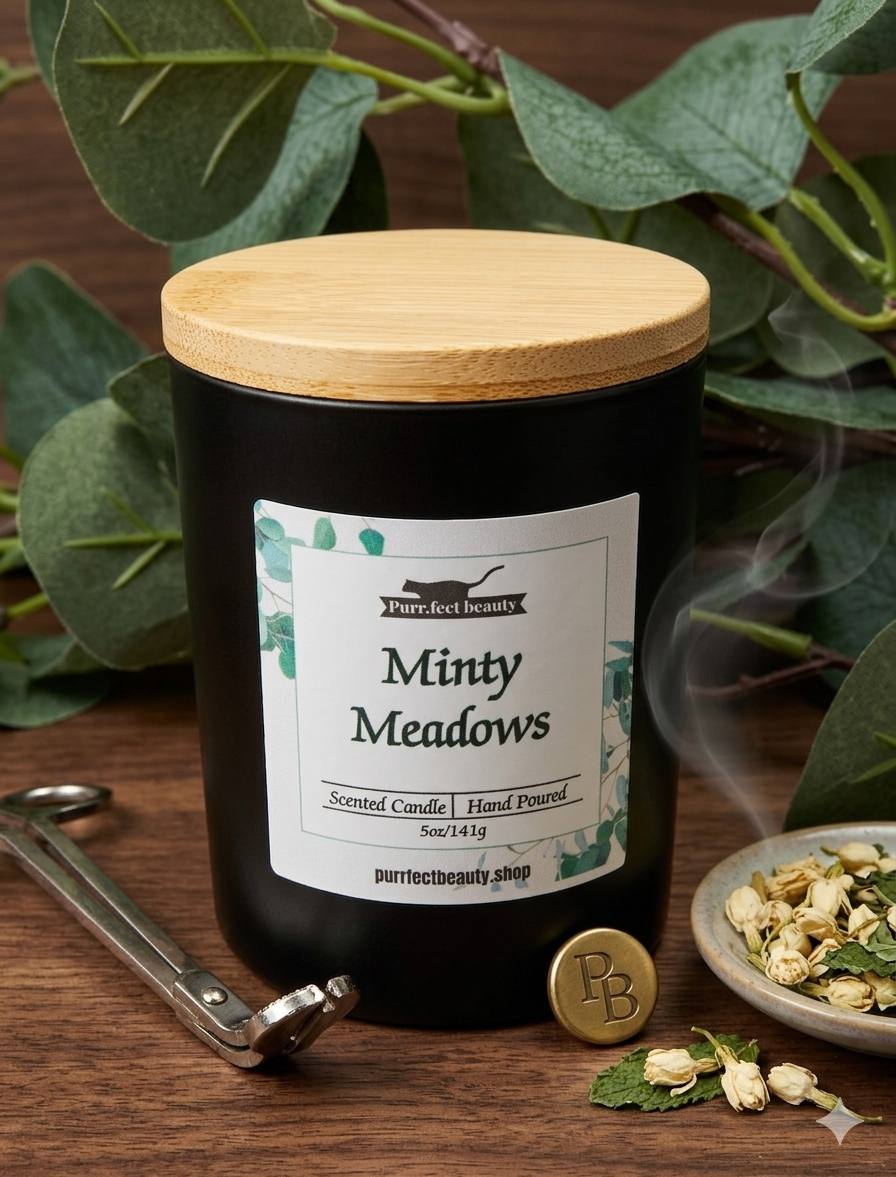 Minty Meadows Candle | Mint & Eucalyptus Scented Candle