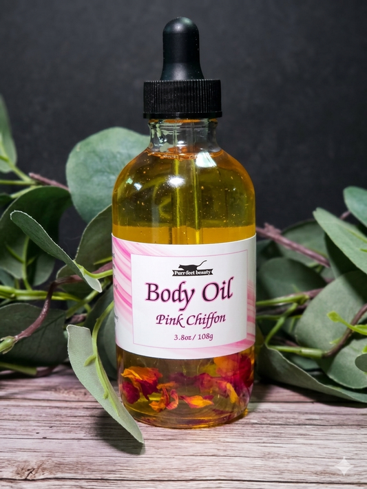 Pink Chiffon Body Oil – Hydrating Body Oil with Vanilla & Floral Notes