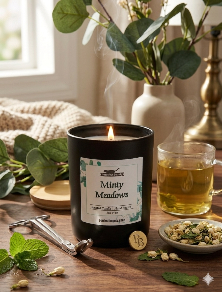 Minty Meadows Candle | Mint & Eucalyptus Scented Candle