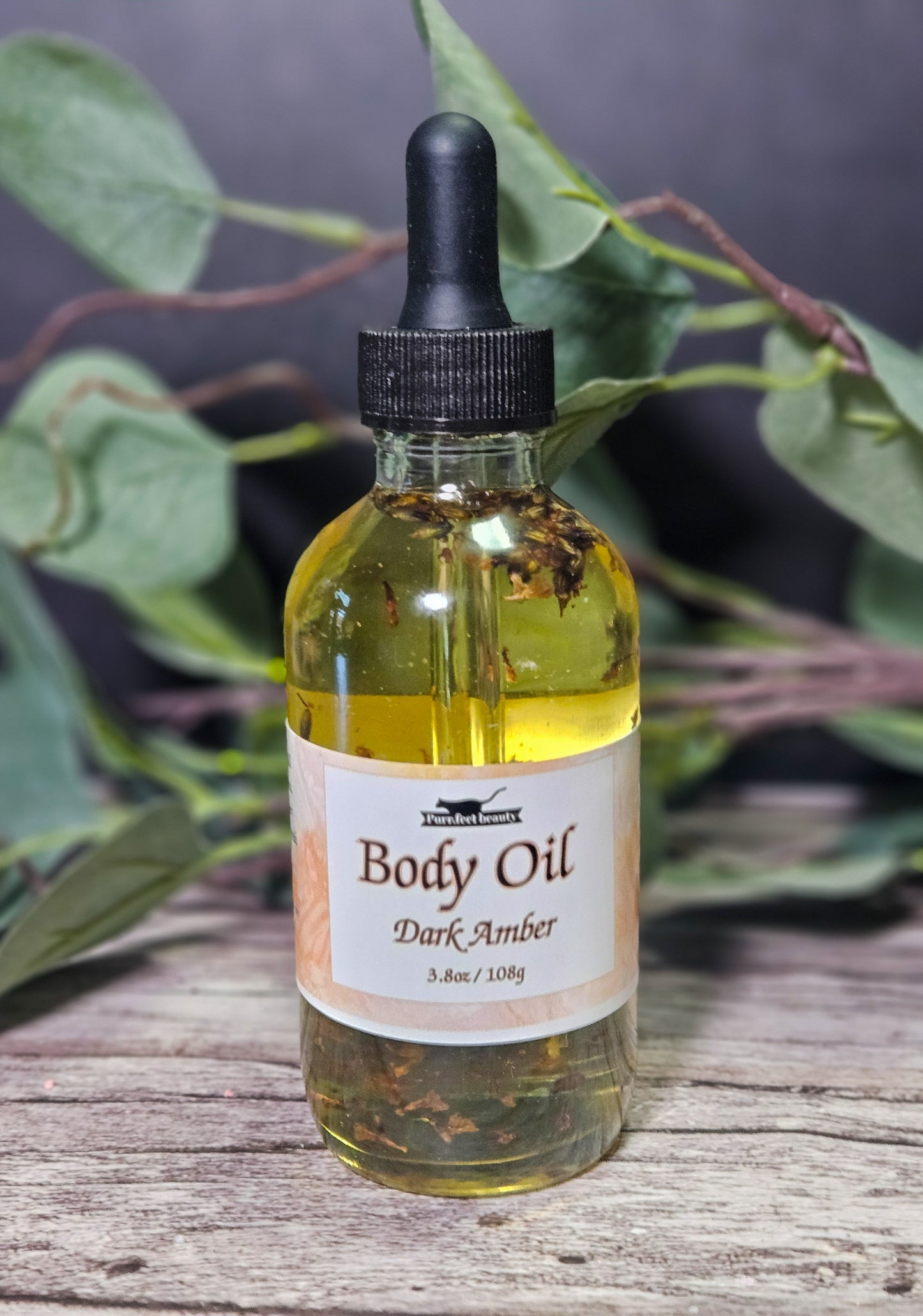 Nourishing Body Oil – Dark Amber Scent with Jojoba, Lavender & Warm Botanical Blend