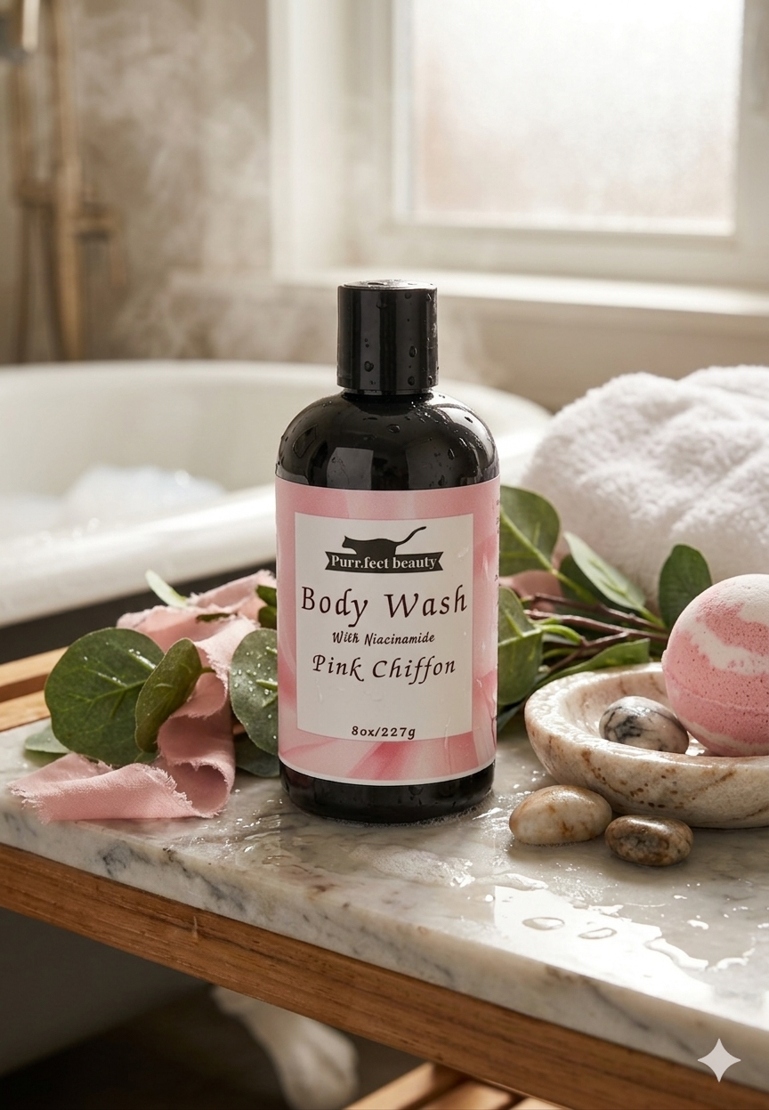 Pink Chiffon Body Wash – Hydrating Niacinamide Shower Gel | Gentle Foaming Cleanser