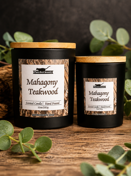 Mahogany Teakwood Candle | Woodsy Mahogany & Cedar Scented Candle