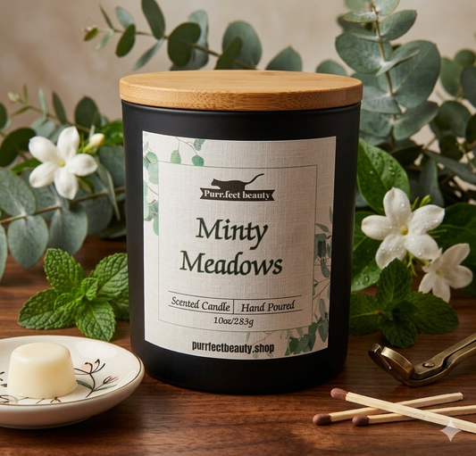 Minty Meadows Candle | Mint & Eucalyptus Scented Candle
