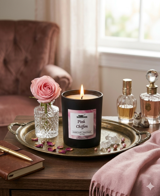 Pink Chiffon Candle – Soft Floral & Fruity Home Fragrance