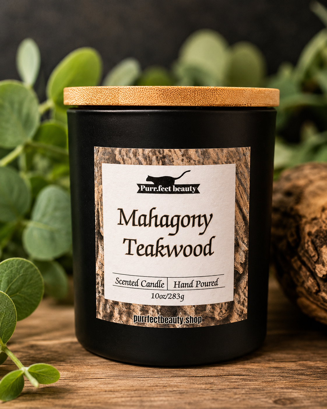 Mahogany Teakwood Candle | Woodsy Mahogany & Cedar Scented Candle