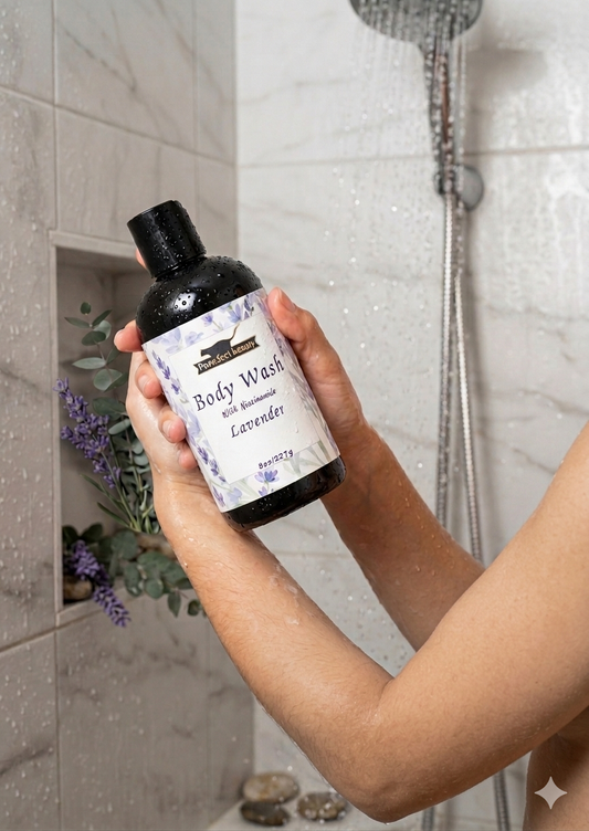 Lavender Natural Body Wash for Dry Skin with Niacinamide